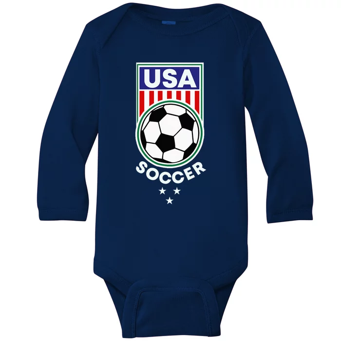 Football Soccer Awesome USA Soccer Baby Long Sleeve Bodysuit