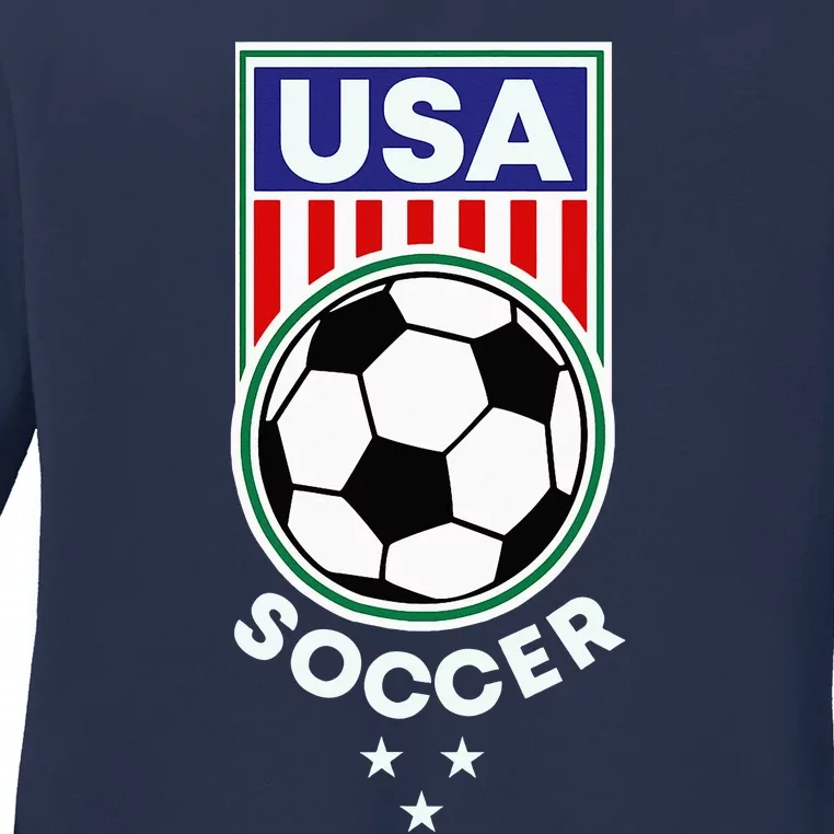 Football Soccer Awesome USA Soccer Ladies Long Sleeve Shirt