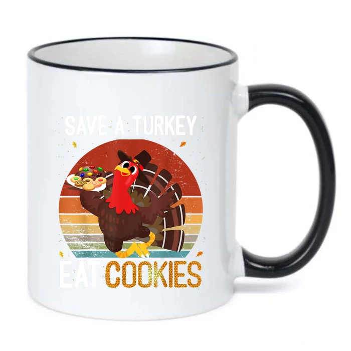 Funny Save A Turkey Eat Cookies Meme Thanksgiving Costume Turkey Day Shirts Black Color Changing Mug