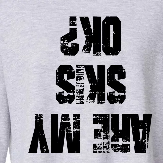 Funny Skiing Are My Skis Ok? Gift Cropped Pullover Crew