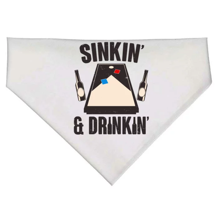 Funny Sinkin And Drinkin Cornhole Game USA-Made Doggie Bandana