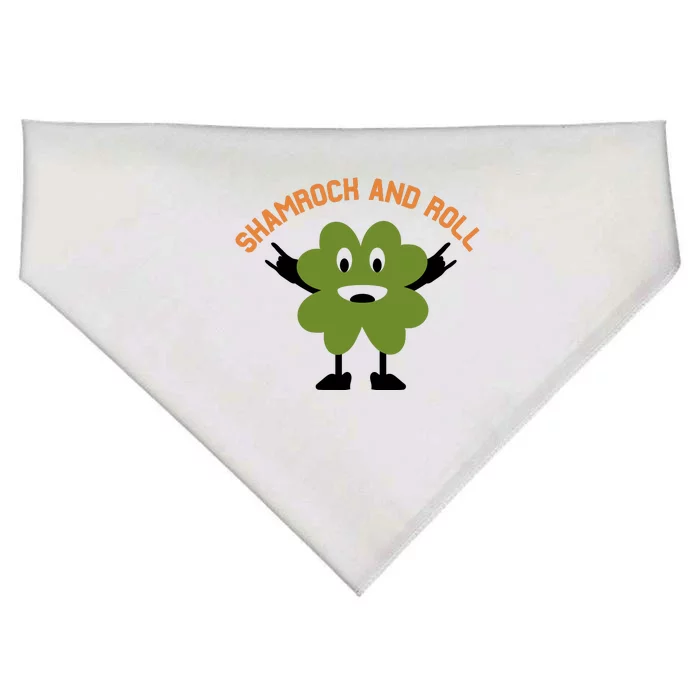 Funny Shamrock And Roll Irish Leaf St Patricks Day USA-Made Doggie Bandana