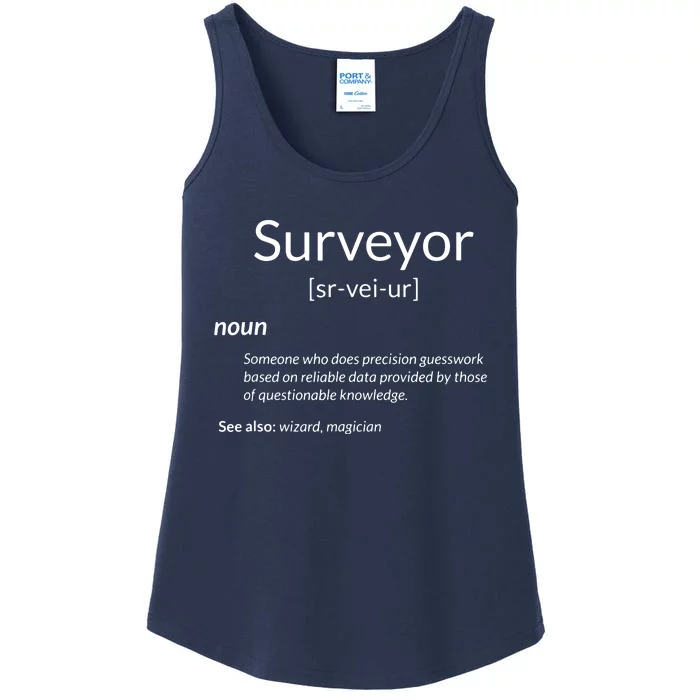 Funny Surveying Apparel Surveyor Definition Ladies Essential Tank