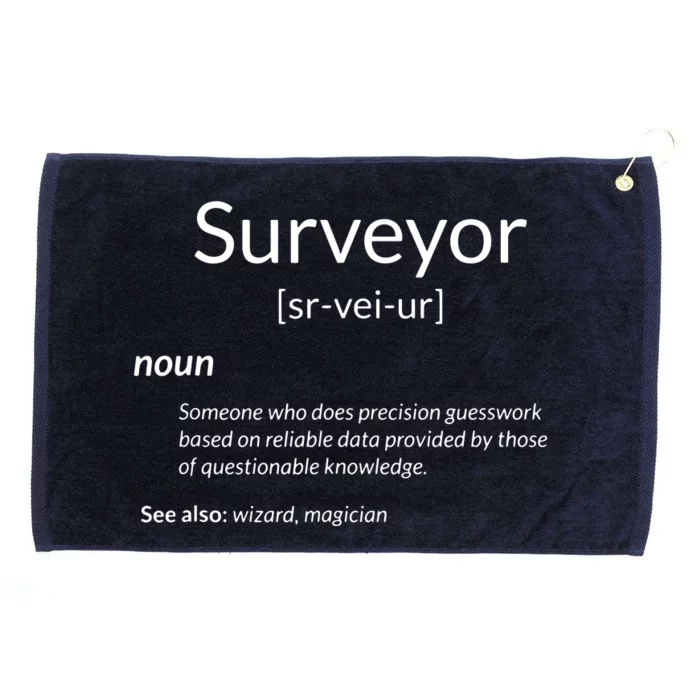 Funny Surveying Apparel Surveyor Definition Grommeted Golf Towel