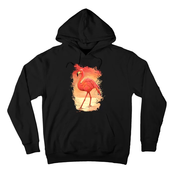 Flamingo Sunset Art Hoodie