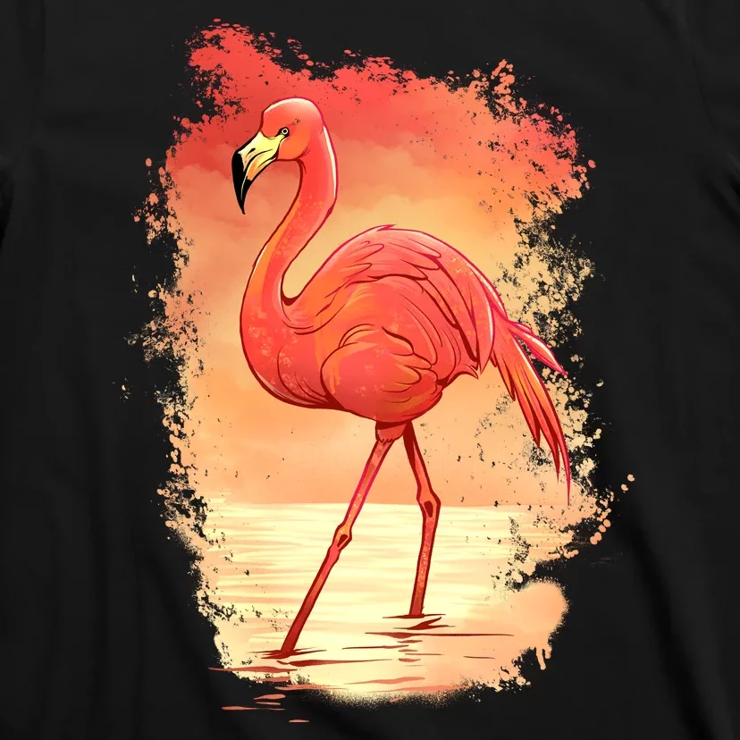 Flamingo Sunset Art T-Shirt