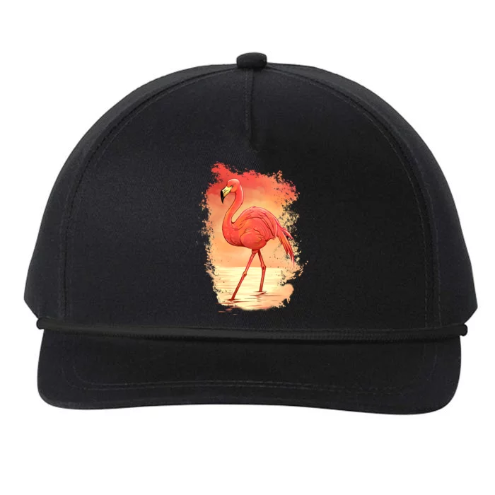 Flamingo Sunset Art Snapback Five-Panel Rope Hat