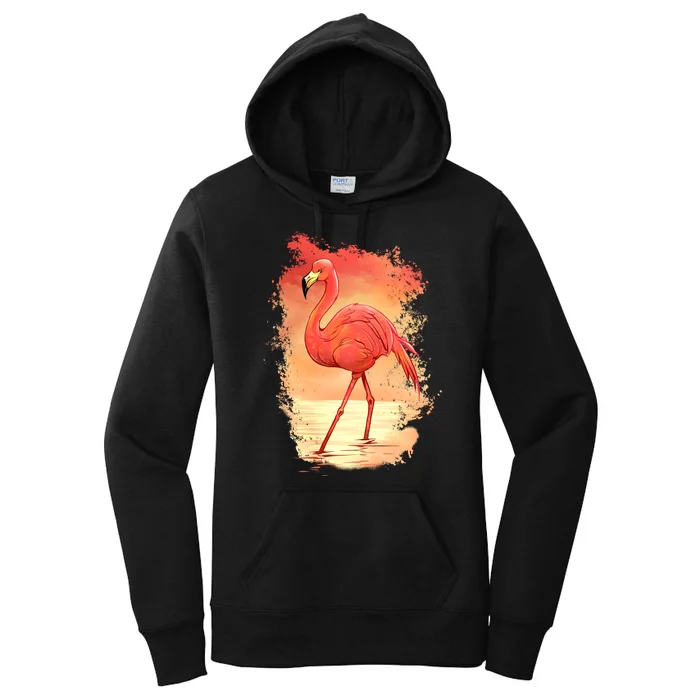 Flamingo Sunset Art Women's Pullover Hoodie