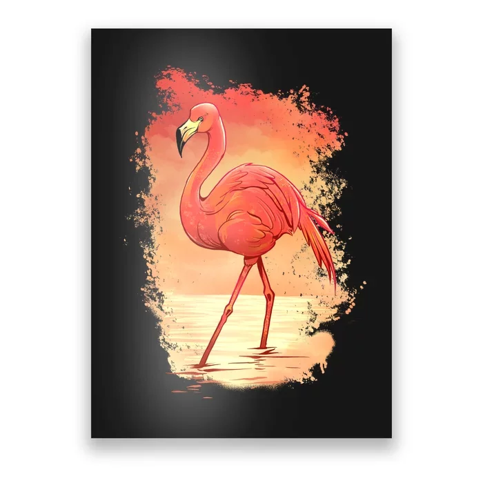 Flamingo Sunset Art Poster