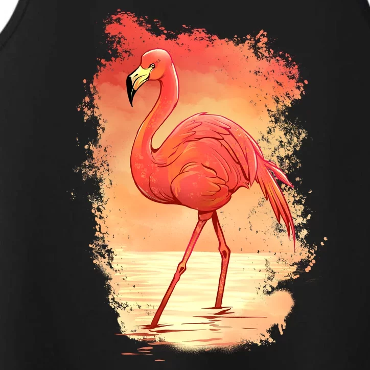 Flamingo Sunset Art Performance Tank