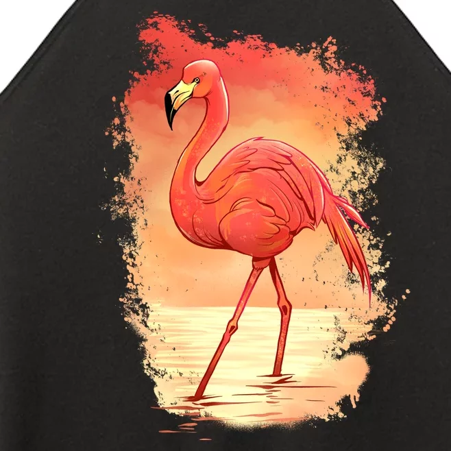 Flamingo Sunset Art Women’s Perfect Tri Rocker Tank