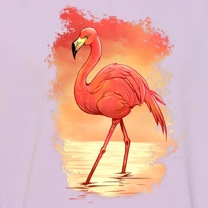 Flamingo Sunset Art Garment-Dyed Sweatshirt