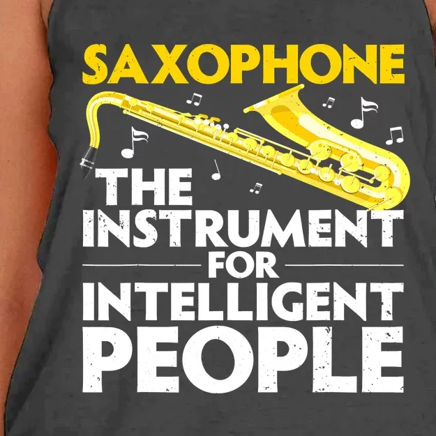 Funny Saxophone Art Sax Lover Saxophone Player Women's Knotted Racerback Tank