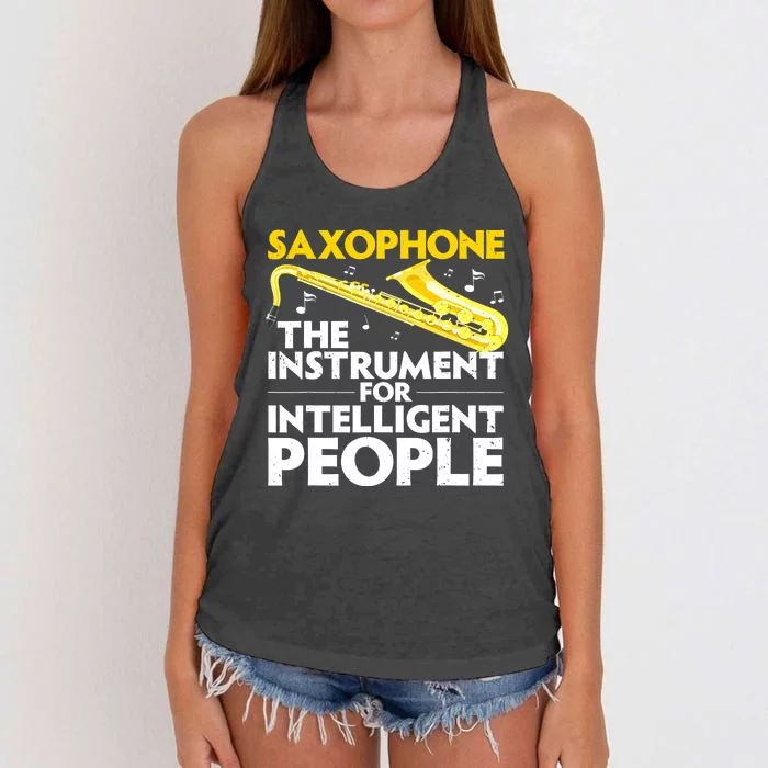 Funny Saxophone Art Sax Lover Saxophone Player Women's Knotted Racerback Tank