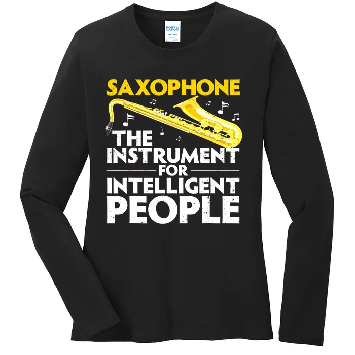 Funny Saxophone Art Sax Lover Saxophone Player Ladies Long Sleeve Shirt