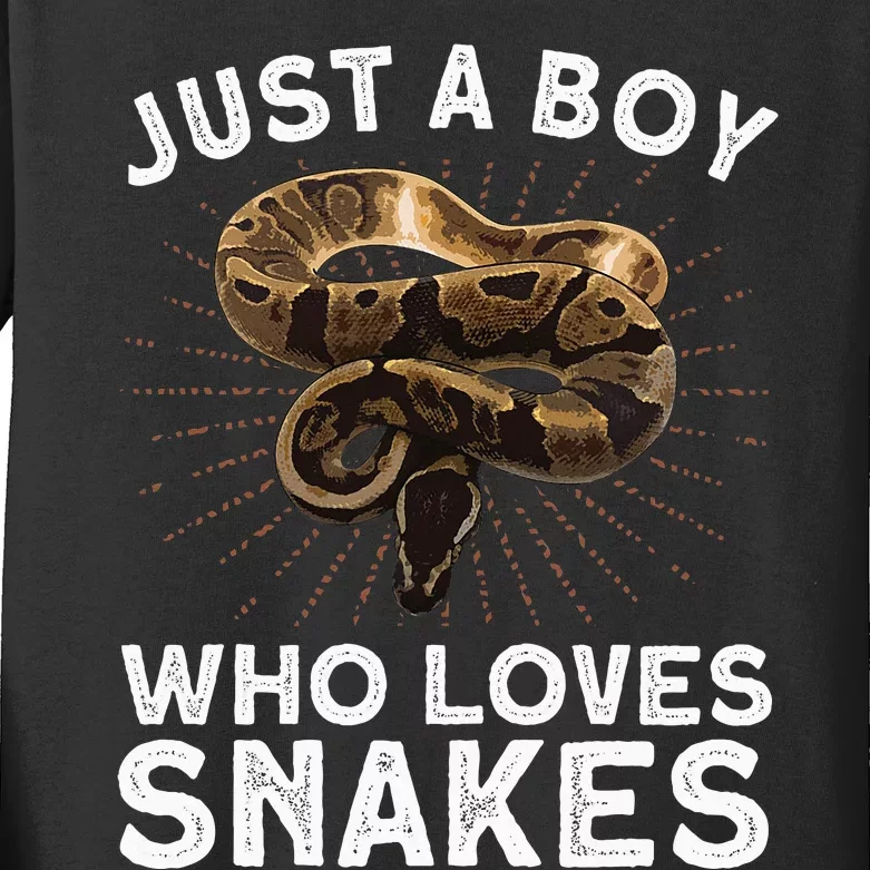 Funny Snake Art Reptile Animal Snake Lover Kids Long Sleeve Shirt