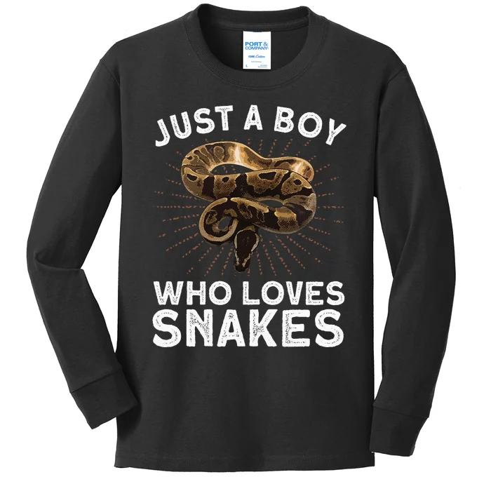 Funny Snake Art Reptile Animal Snake Lover Kids Long Sleeve Shirt