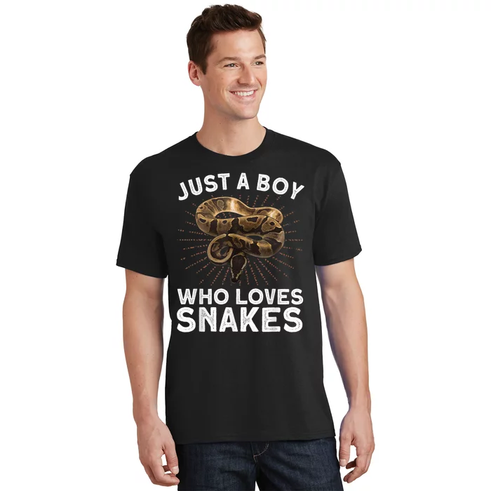 Funny Snake Art For Boy Kids Men Reptile Animal Snake Lover T-Shirt