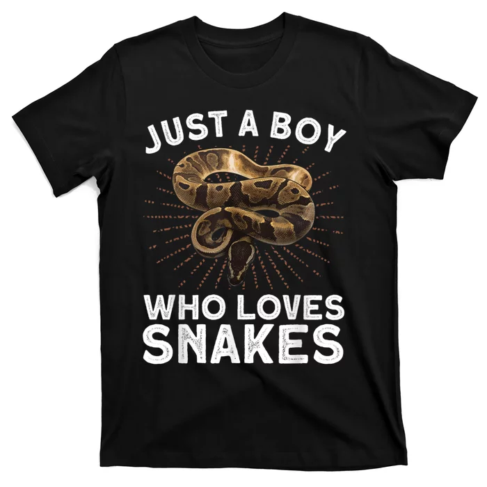 Funny Snake Art For Boy Kids Men Reptile Animal Snake Lover T-Shirt