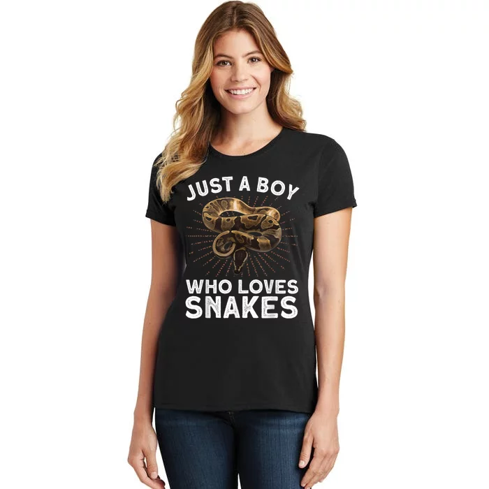 Funny Snake Art For Boy Kids Men Reptile Animal Snake Lover Women's T-Shirt