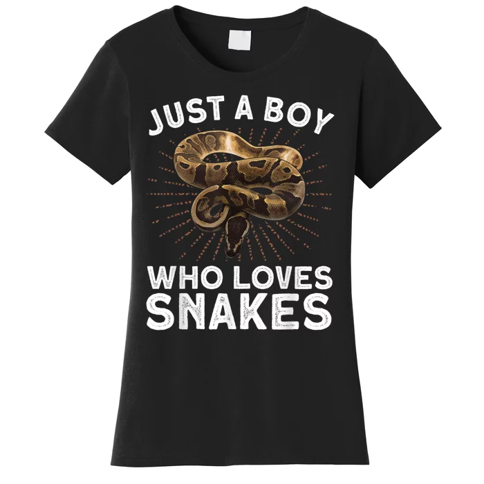 Funny Snake Art For Boy Kids Men Reptile Animal Snake Lover Women's T-Shirt