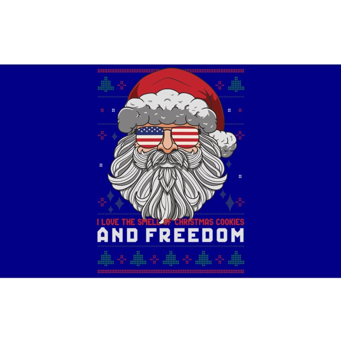 Funny Santa American Flag Freedom Patriotic Merry Christmas Gift Bumper Sticker