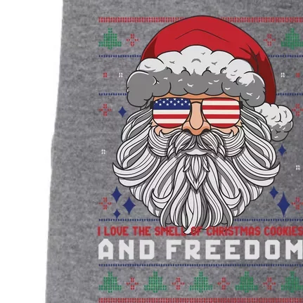 Funny Santa American Flag Freedom Patriotic Merry Christmas Gift Doggie 3-End Fleece Hoodie