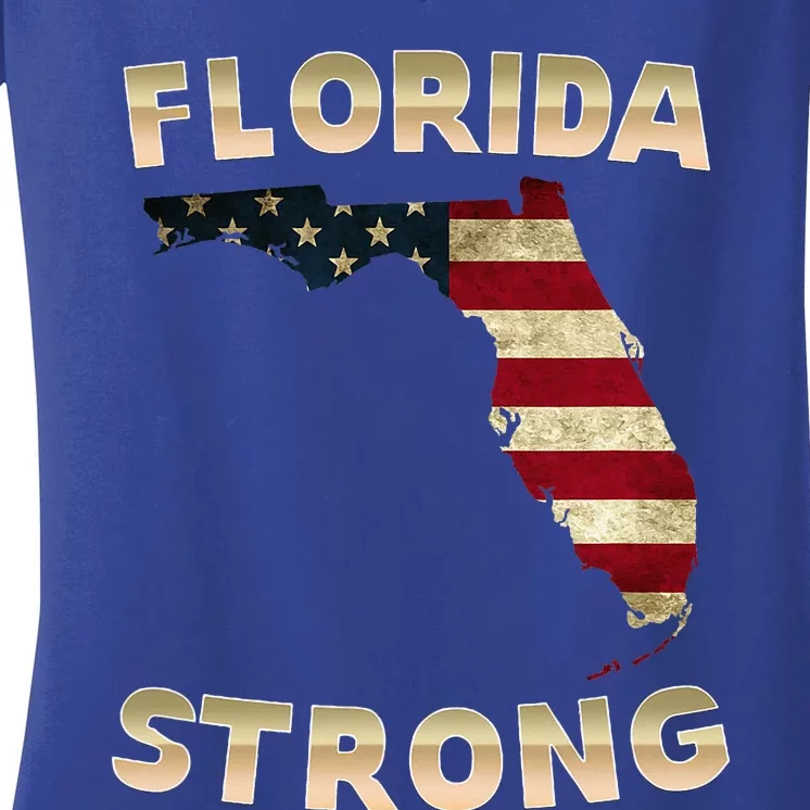 Florida Strong American Flag Cool Fl Flags Women's V-Neck T-Shirt