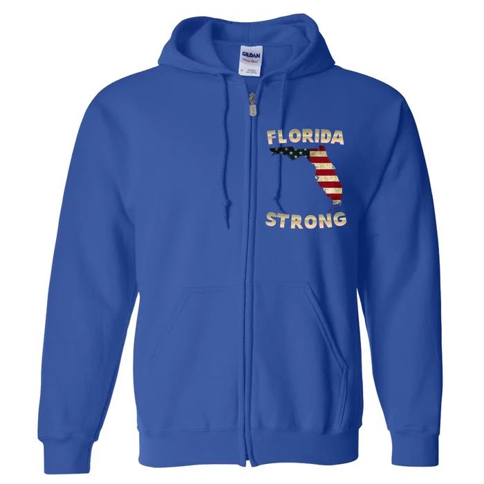 Florida Strong American Flag Cool Fl Flags Full Zip Hoodie