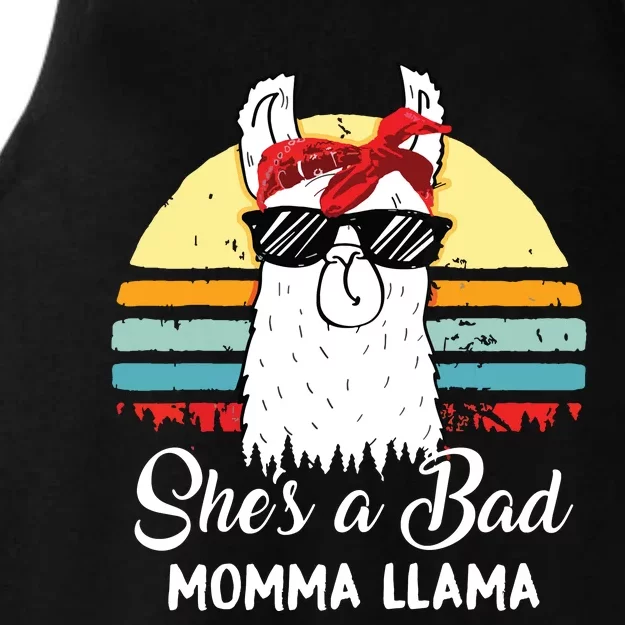 Funny Shes A Bad Momma Llama Mama Gift Ladies Tri-Blend Wicking Tank