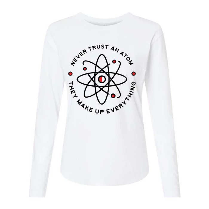 Funny Science Atom Design Womens Cotton Relaxed Long Sleeve T-Shirt