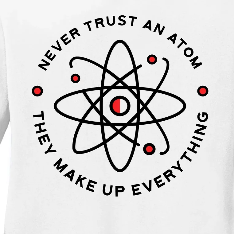 Funny Science Atom Design Ladies Long Sleeve Shirt