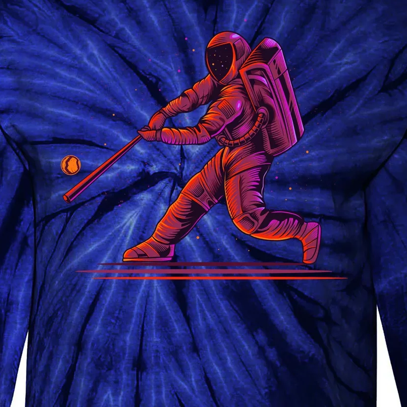 Funny Space Astronaut Baseball Tie-Dye Long Sleeve Shirt