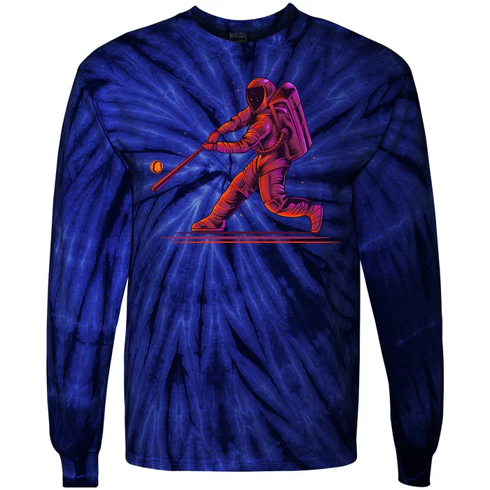 Funny Space Astronaut Baseball Tie-Dye Long Sleeve Shirt