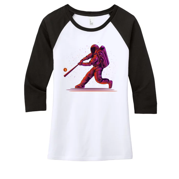 Funny Space Astronaut Baseball Women's Tri-Blend 3/4-Sleeve Raglan Shirt