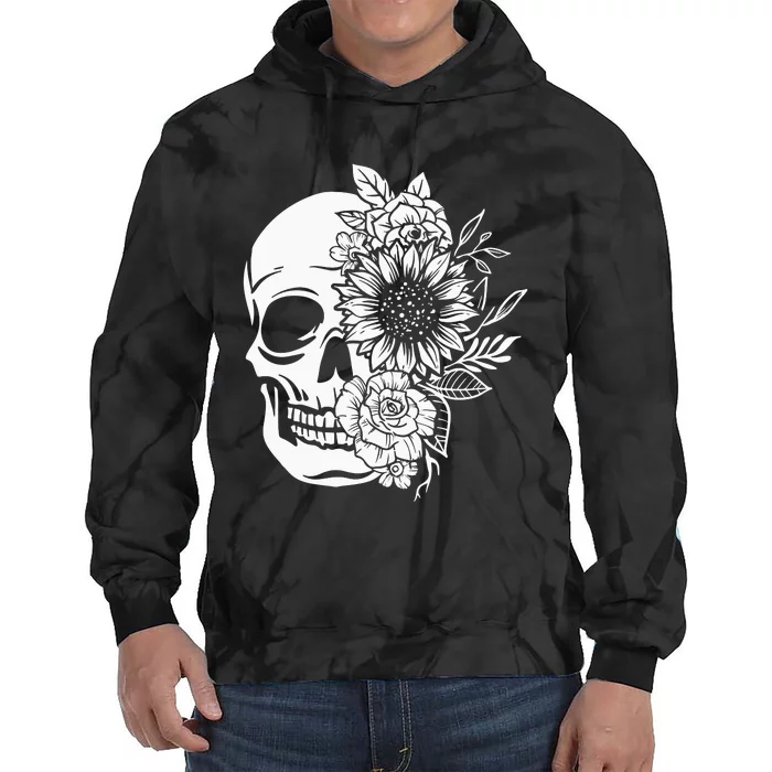 Floral Skull And Rose Magic Skull Tie Dye Hoodie