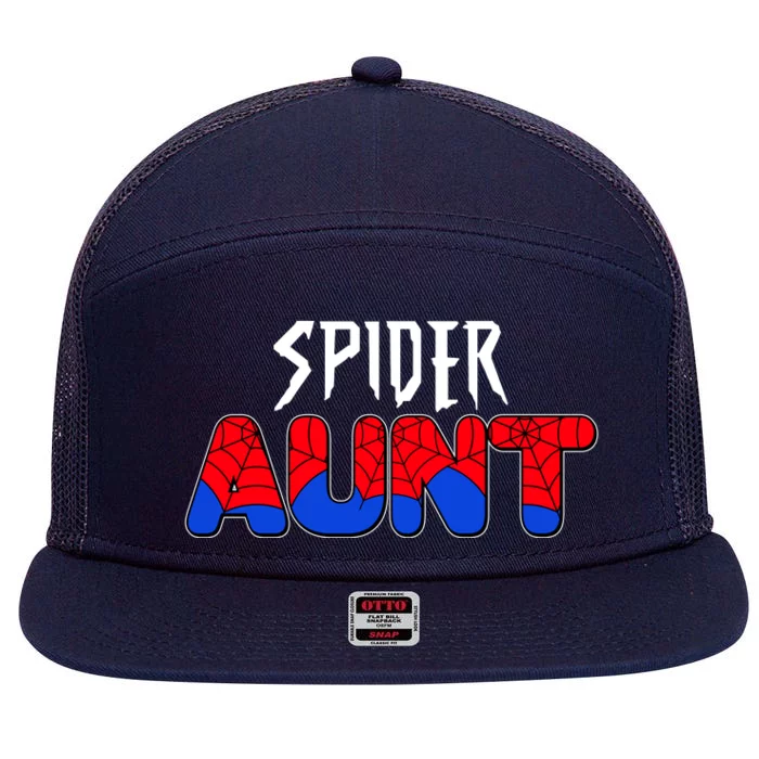 Funny Spider Aunt Matching Family Shirts 7 Panel Mesh Trucker Snapback Hat