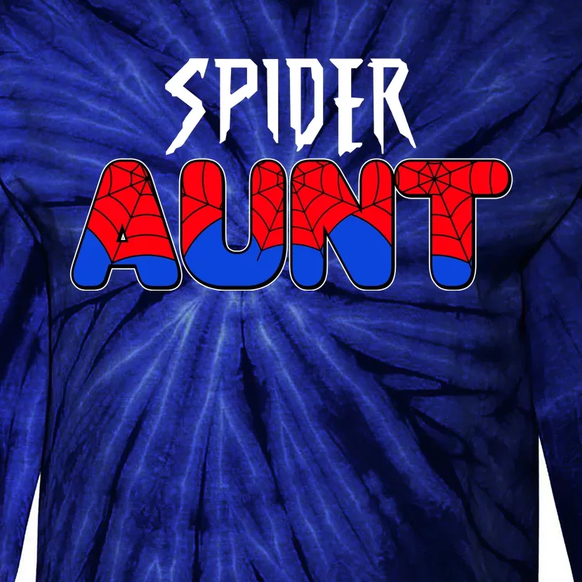 Funny Spider Aunt Matching Family Shirts Tie-Dye Long Sleeve Shirt