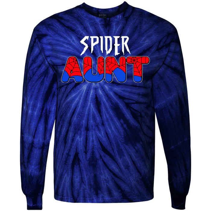 Funny Spider Aunt Matching Family Shirts Tie-Dye Long Sleeve Shirt