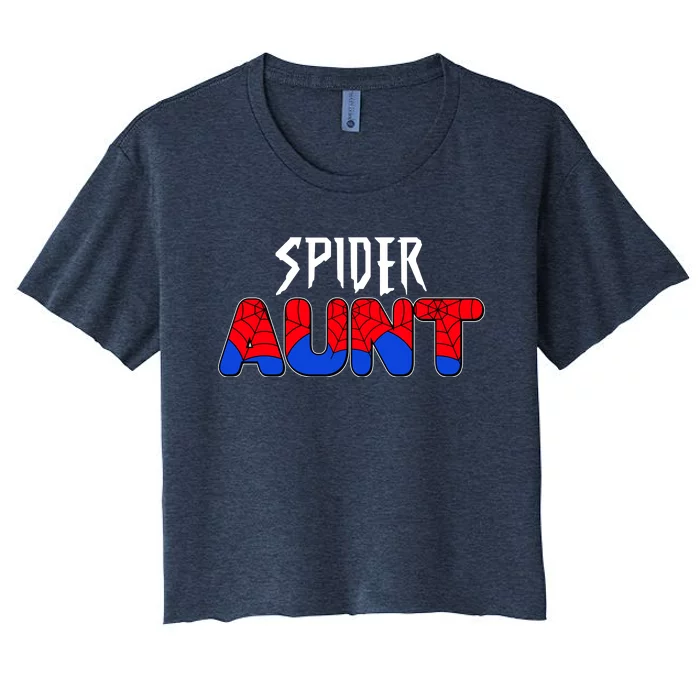 Funny Spider Aunt Matching Family Shirts Women's Crop Top Tee