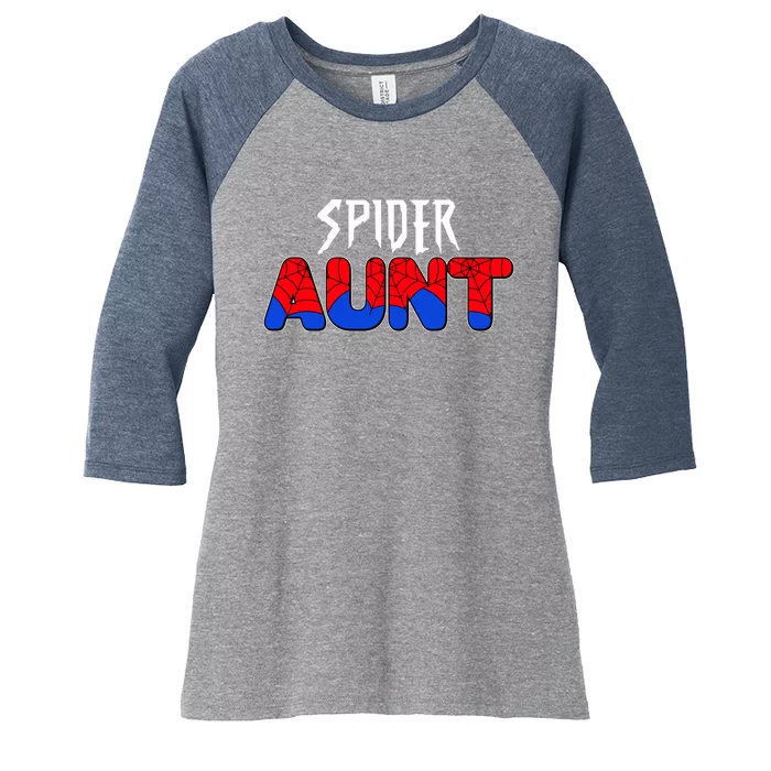 Funny Spider Aunt Matching Family Shirts Women's Tri-Blend 3/4-Sleeve Raglan Shirt