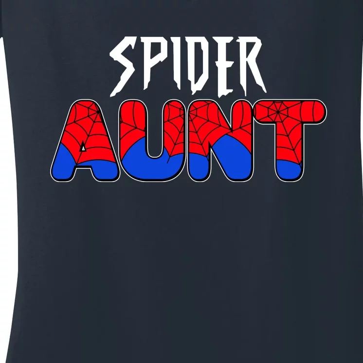 Funny Spider Aunt Matching Family Shirts Women's V-Neck T-Shirt