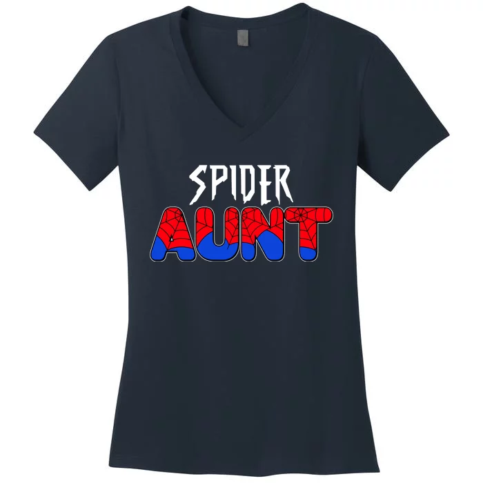 Funny Spider Aunt Matching Family Shirts Women's V-Neck T-Shirt