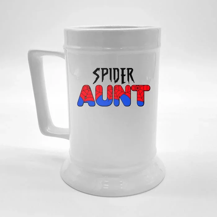 Funny Spider Aunt Matching Family Shirts Front & Back Beer Stein