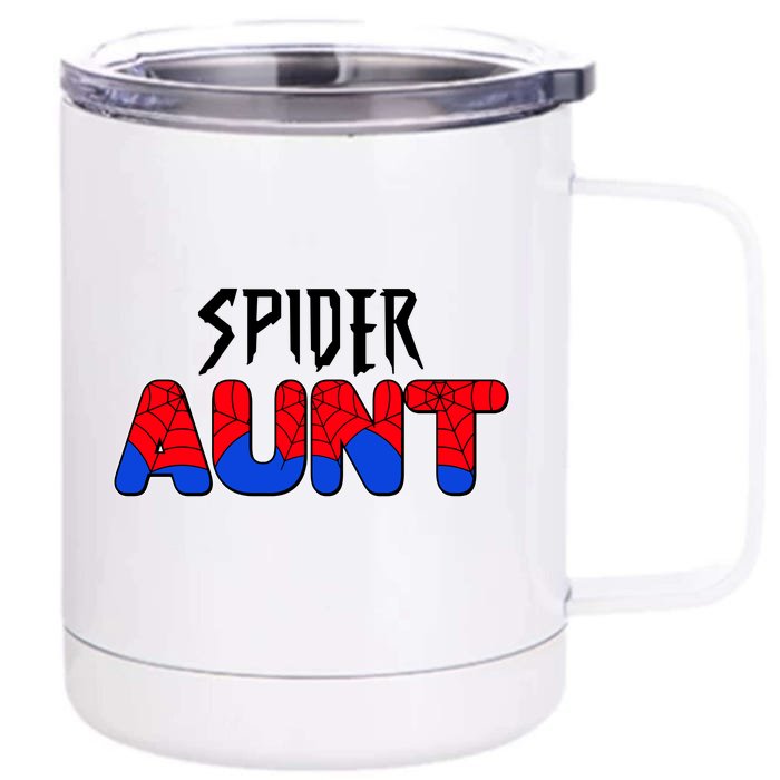 Funny Spider Aunt Matching Family Shirts Front & Back 12oz Stainless Steel Tumbler Cup