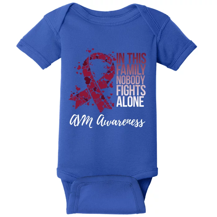 Family Support Arteriovenous Malformation Avm Awareness Cool Gift Baby Bodysuit