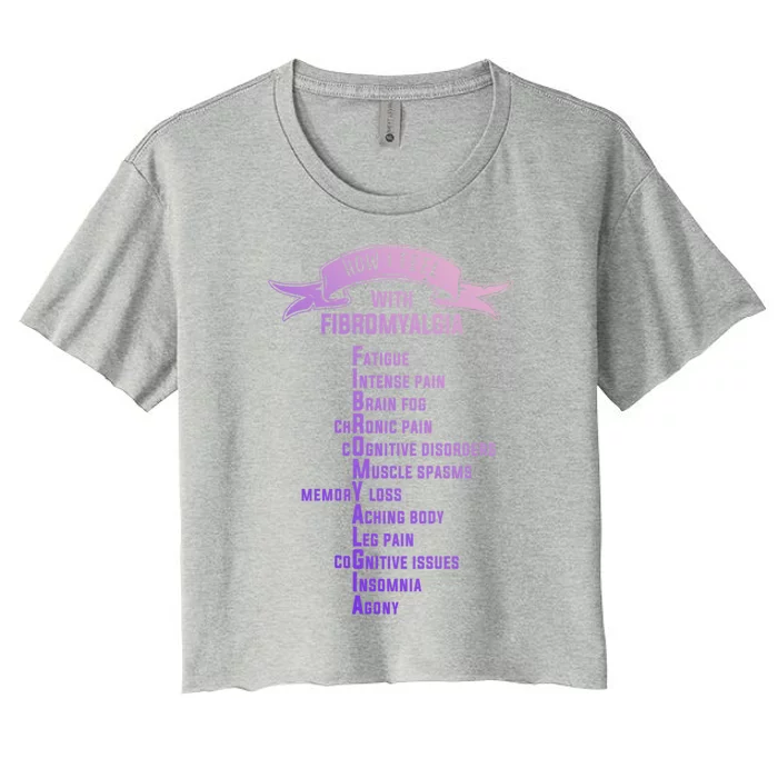 Fibromyalgia Spoonie And Fibro Awareness This Is My Flare Day Gift Women's Crop Top Tee