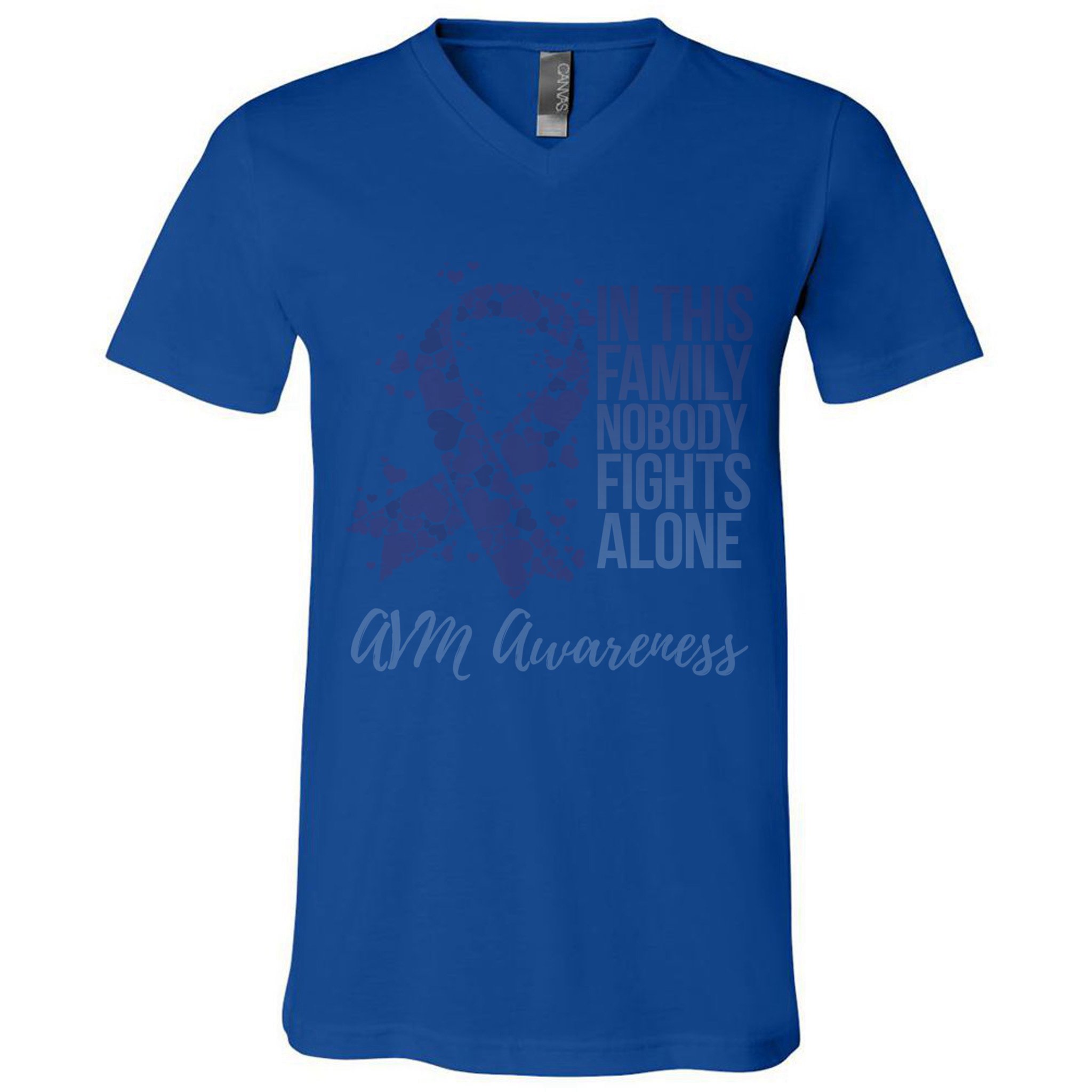 Family Support Arteriovenous Malformation Avm Awareness Gift V-Neck T ...