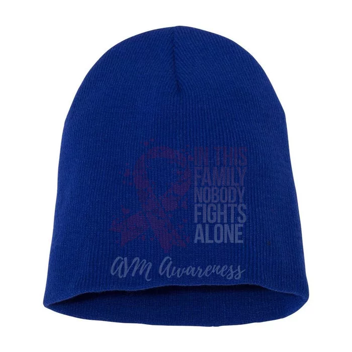 Family Support Arteriovenous Malformation Avm Awareness Gift Short Acrylic Beanie