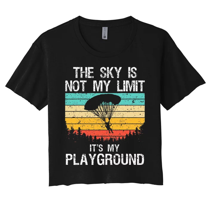 Funny Skydiving Art For Wo Skydive Lover Skydiver Women's Crop Top Tee